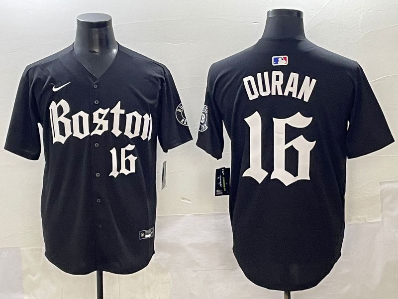 Men 2025 Boston Red Sox #16 Duran Black Five generations Joint Name Nike MLB Jersey style 10